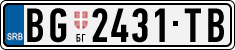 License plate of Serbia, Cars