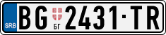 License plate of Serbia, Cars