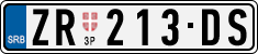License plate of Serbia, Cars