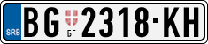 License plate of Serbia, Cars