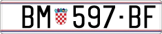 License plate of Croatia, Regular plates