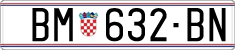 License plate of Croatia, Regular plates