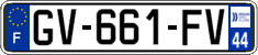 French license plate, SIV (ordinary)
