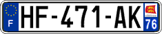French license plate, SIV (ordinary)