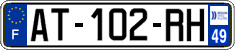 French license plate, SIV (ordinary)