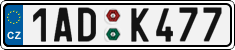 License plate of the Czech Republic, Cars (2001)