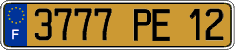 French license plate, FNI