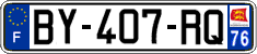 French license plate, SIV (ordinary)