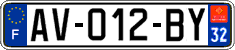 French license plate, SIV (ordinary)