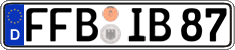 German license plate, Regular plates
