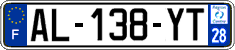 French license plate, SIV (ordinary)
