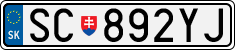 License plate of Slovakia, Cars