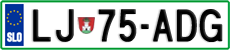 License plate of Slovenia, Cars