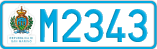License plate of San Marino, Cars (A1234)