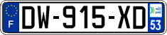 French license plate, SIV (ordinary)