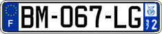 French license plate, SIV (ordinary)