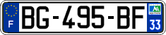 French license plate, SIV (ordinary)