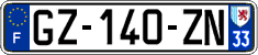 French license plate, SIV (ordinary)