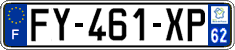 French license plate, SIV (ordinary)
