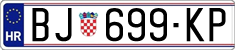 License plate of Croatia, Regular plates