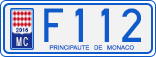 License plate of Monaco, Cars