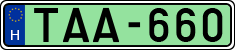 license plates of Hungary, Electric vehicles (1990)