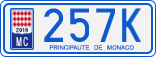 License plate of Monaco, Cars