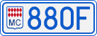 License plate of Monaco, Cars