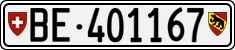 License plate of Switzerland, Cars