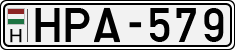 license plates of Hungary, Cars (1990)