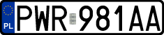 License plates of Poland, Regular car plates