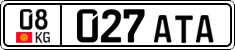 License plate of Kyrgyzstan, Private owners (2016)