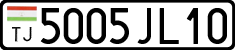 License plate of Tajikistan, Private owners (2009)