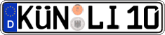 German license plate, Regular plates