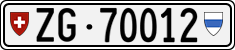 License plate of Switzerland, Cars