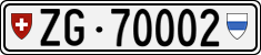 License plate of Switzerland, Cars