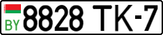 License plate Belarus, Cars (2004)