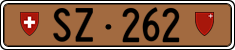 License plate of Switzerland, Except vehicles and snowmobiles (brown)