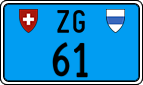 License plate of Switzerland, Work and fire vehicles (blue)