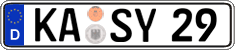 German license plate, Regular plates