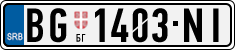 License plate of Serbia, Cars