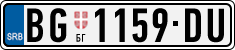 License plate of Serbia, Cars