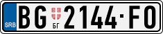License plate of Serbia, Cars