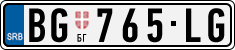 License plate of Serbia, Cars