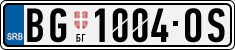 License plate of Serbia, Cars