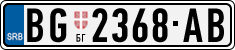 License plate of Serbia, Cars