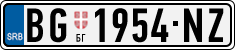 License plate of Serbia, Cars