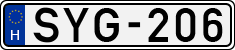 license plates of Hungary, Cars (1990)