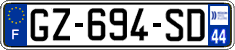 French license plate, SIV (ordinary)