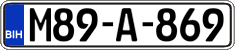 License plate of Bosnia and Herzegovina, Regular plates